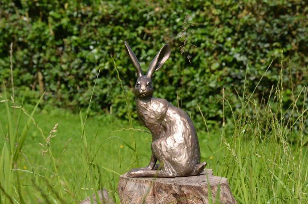 Lièvre jardin citrouilles et lutin