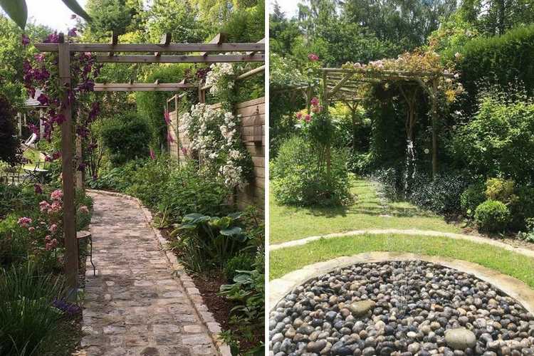 pergola et fontaine
