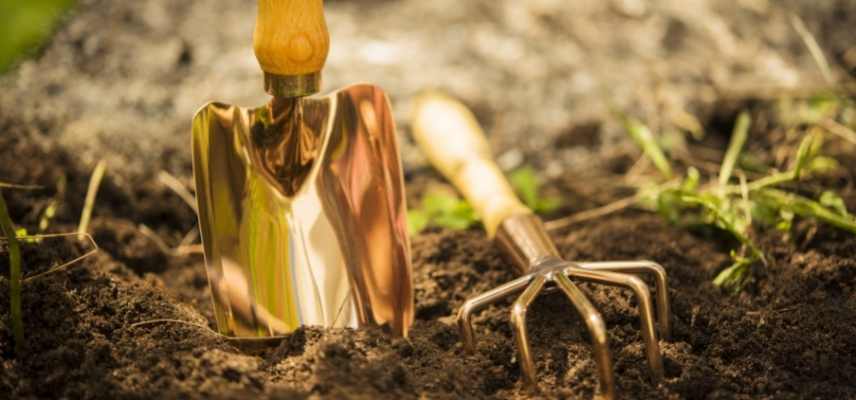 outils de jardin en cuivre, outils jardinage en cuivre, outillage jardin cuivre