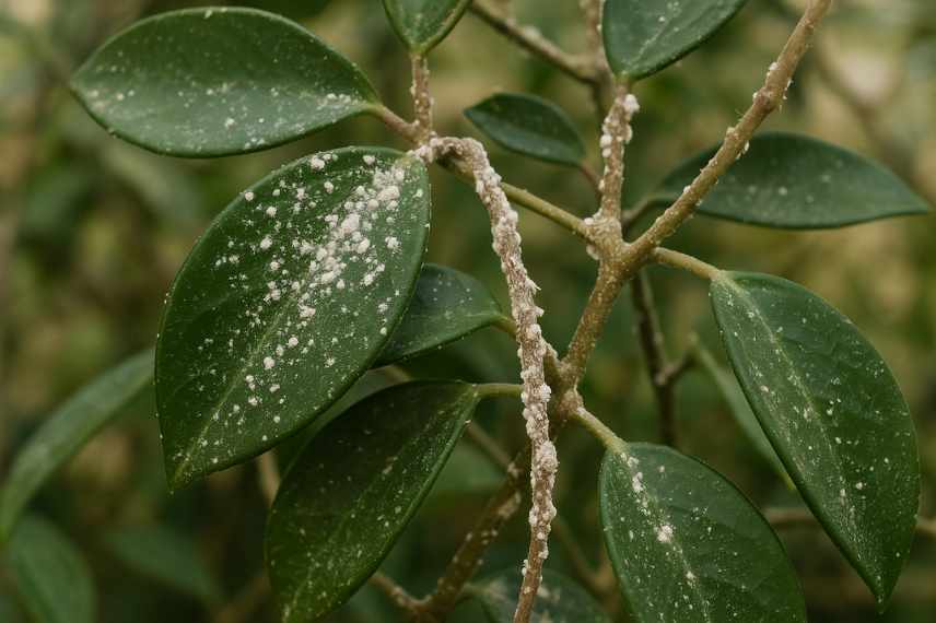 hoya parasites cochenilles (image générée par IA)
