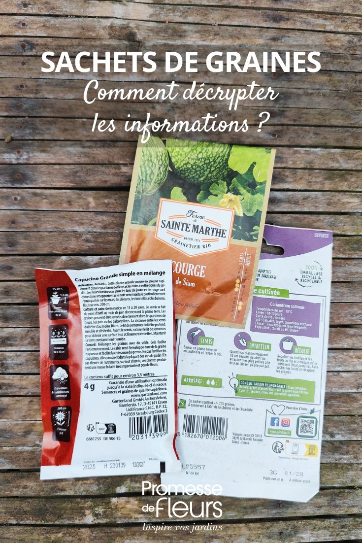 Comprendre les annotations sur les sachets de semences