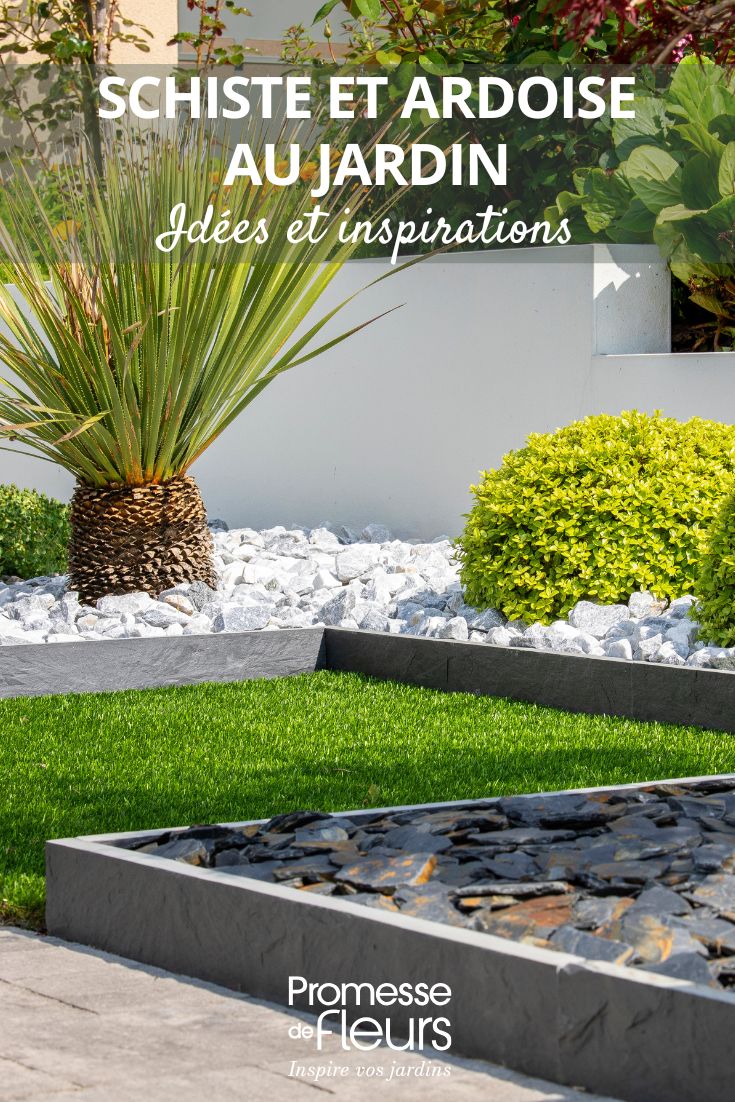 jardin avec de l'ardoise au jardin