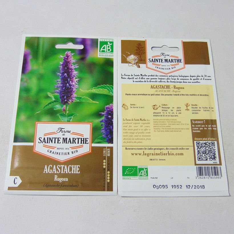 Exemple de spécimen de Agastache rugosa Bio - Ferme de Sainte Marthe le sachet de 150 graines environ (0.095g) tel que livré