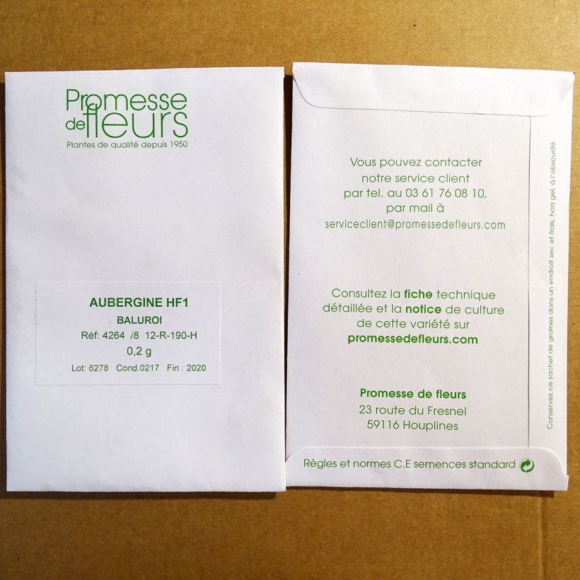 Example of Aubergine Baluroi F1 - Solanum melongena le sachet de +/- 35 graines environ (minimum 0,2g) as you get