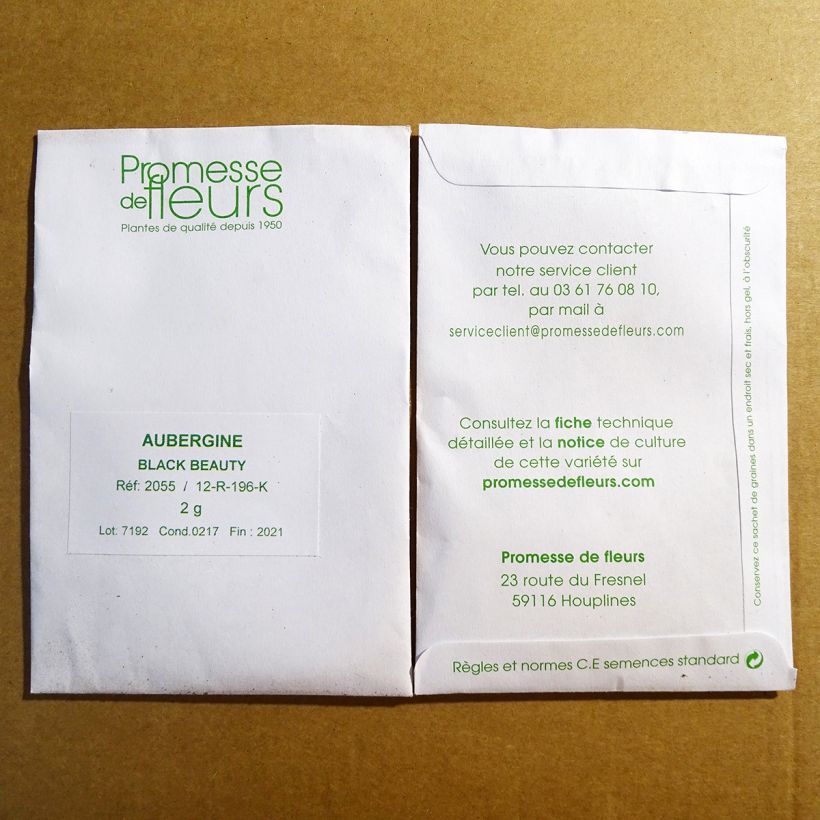 Example of Aubergine Black Beauty - Oeuf végétal le sachet de +/- 400 graines environ (minimum 2g) as you get