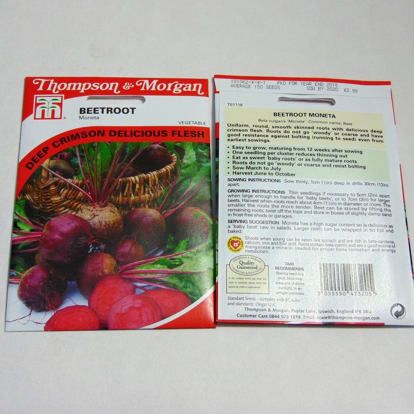 Exemple de spécimen de Betterave rouge Moneta - Beta vulgaris le sachet de 150 graines environ tel que livré