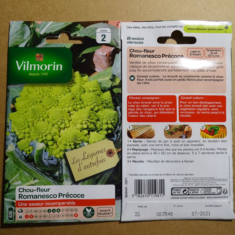 Example of Chou Brocoli Romanesco précoce - Vilmorin le sachet de 800 graines environ (2g) as you get