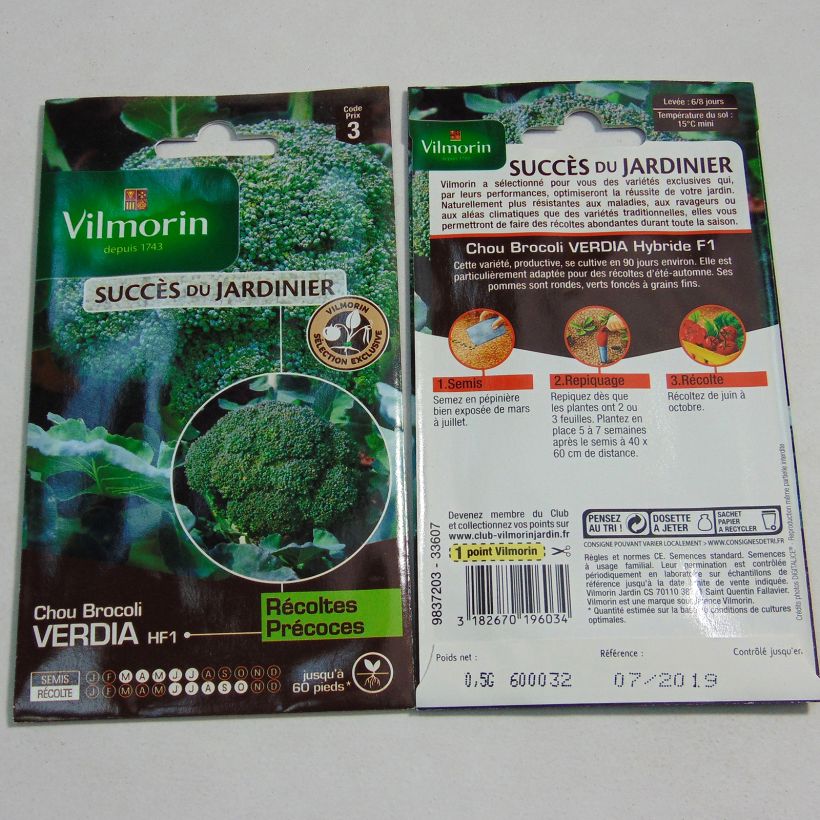 Example of Chou Brocoli Verdia F1 (création Vilmorin) - Vilmorin le sachet de 200 graines environ (0.5g) as you get