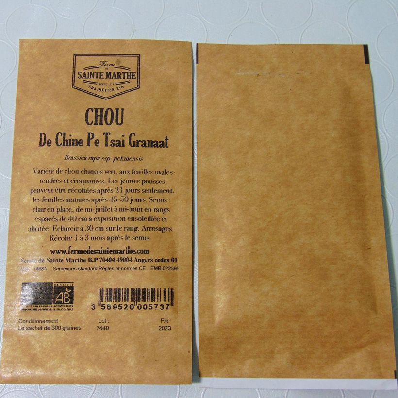 Example of Chou de Chine Pe Tsai Granaat Bio - Ferme de Sainte Marthe le sachet de 300 graines environ as you get
