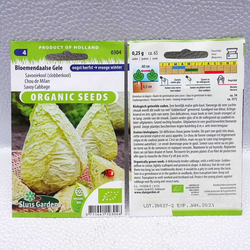 Example of Chou de Milan Bloemendaalse Gele Bio le sachet de 65 graines environ (0,25g) as you get