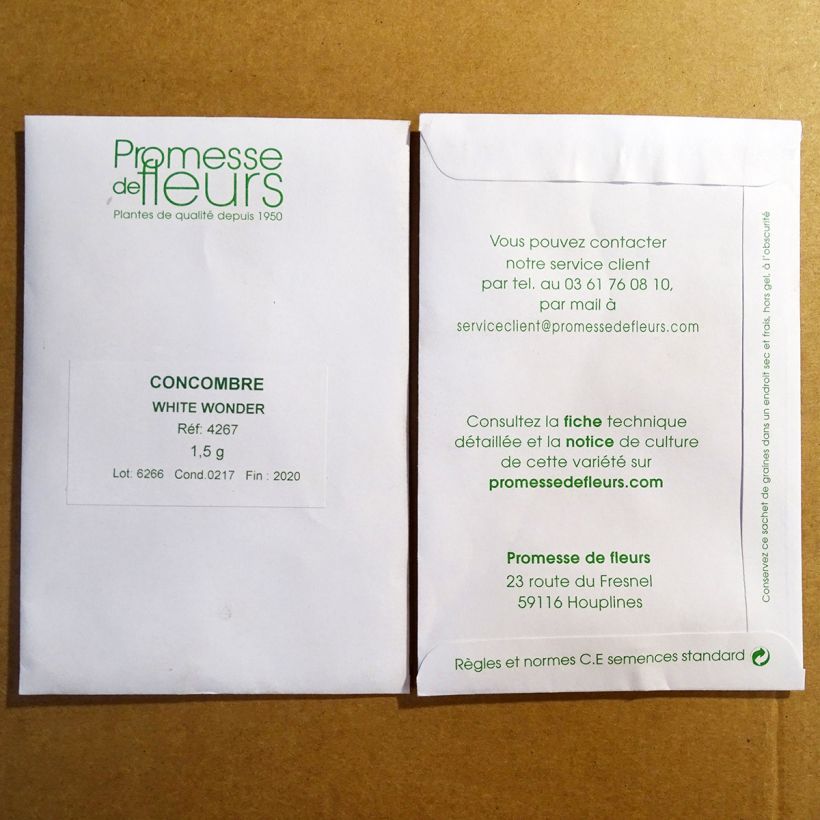 Exemple de spécimen de Concombre White Wonder - Concombre blanc le sachet de +/- 50 graines environ (minimum 1,5g) tel que livré