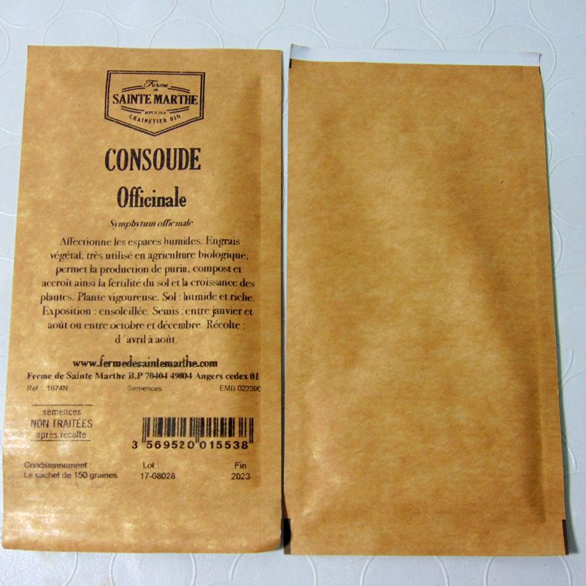 Exemple de spécimen de Consoude officinale NT - Ferme de Sainte Marthe le sachet de 20 graines environ tel que livré