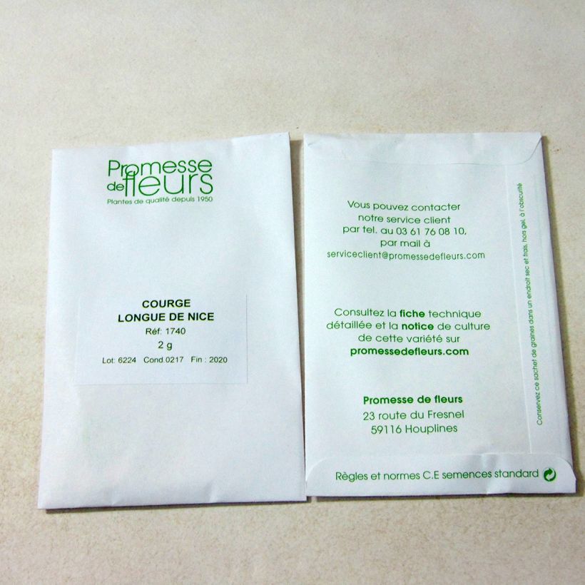 Example of Courge Longue de Nice - Cucurbita pepo le sachet de +/- 12 graines environ (minimum 2g) as you get