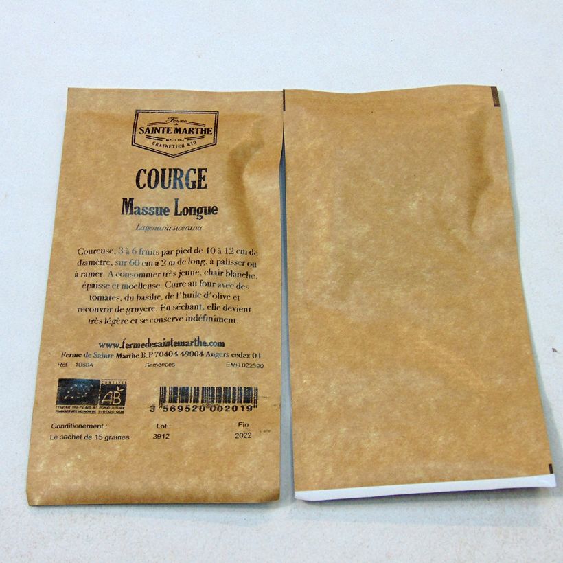 Example of Courge Massue Longue ou courgette grimpante Bio - Ferme de Sainte Marthe le sachet de 15 graines environ (3g) as you get