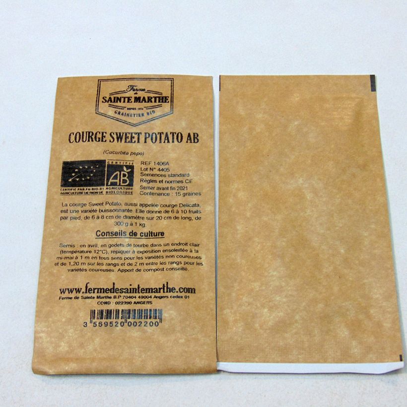 Example of Courge Sweet Potato Bio - Ferme de Sainte Marthe  le sachet de 15 graines environ as you get