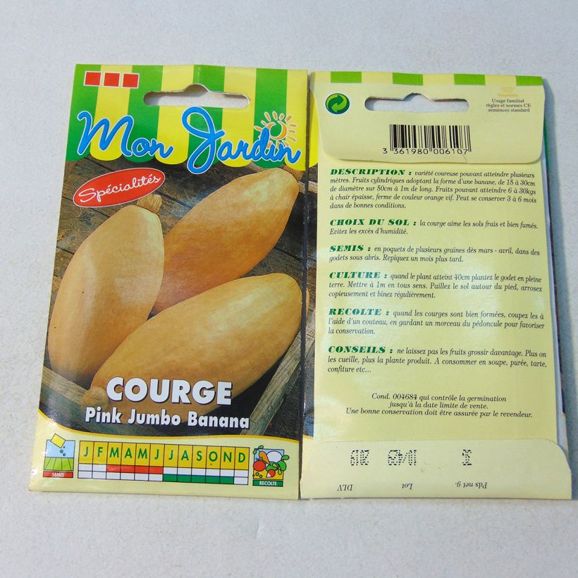Example of Courge ou Potiron Pink Jumbo Banana le sachet de 15 graines environ (3g) as you get