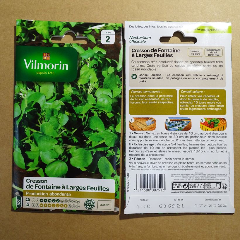 Example of Cresson de Fontaine à larges feuilles - Vilmorin le sachet de 450 graines environ (1g) as you get
