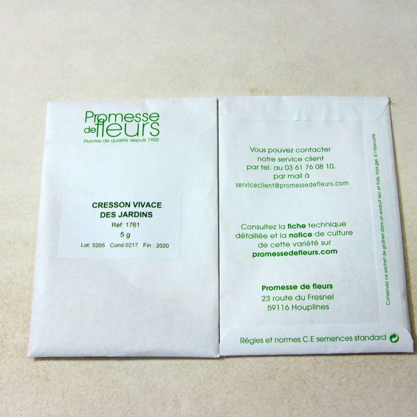Example of Cresson vivace des Jardins le sachet de 2500 graines environ (minimum 5g) as you get