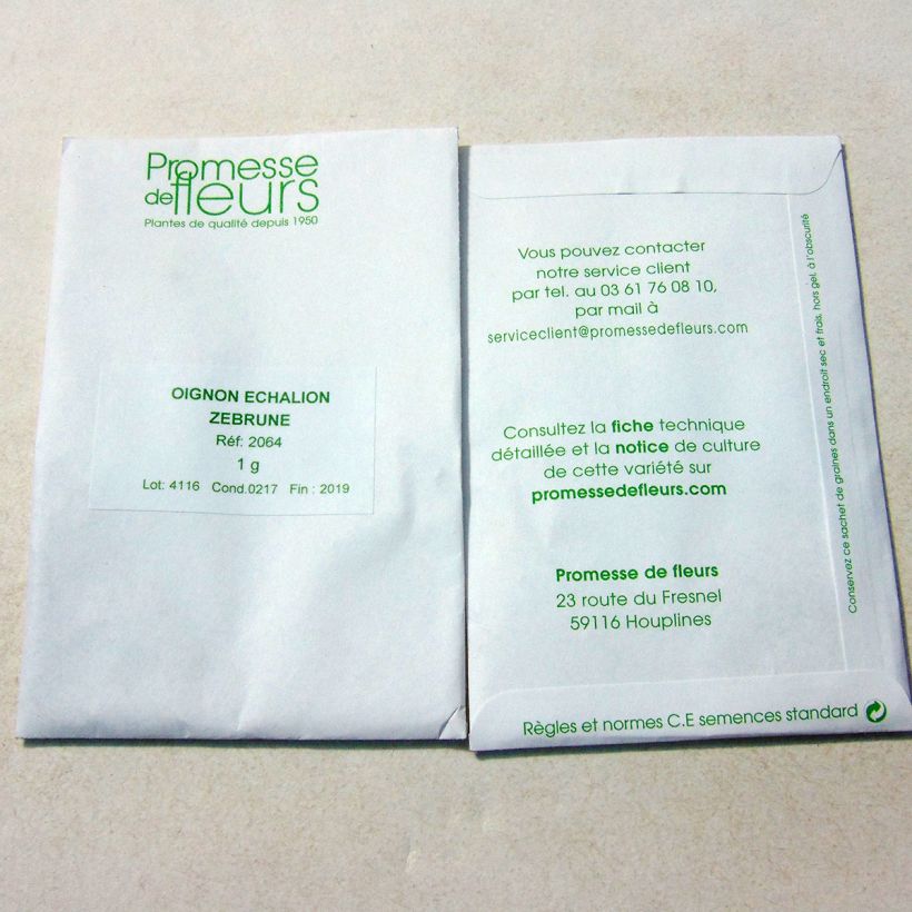 Exemple de spécimen de Echalion Zebrune (Oignon x Echalote) le sachet de +/- 250 graines environ (minimum 1g) tel que livré