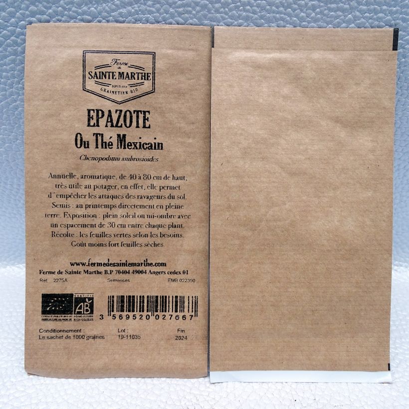 Exemple de spécimen de Epazote ou Thé Mexicain Bio - Ferme de Sainte Marthe le sachet de 1000 graines environ tel que livré