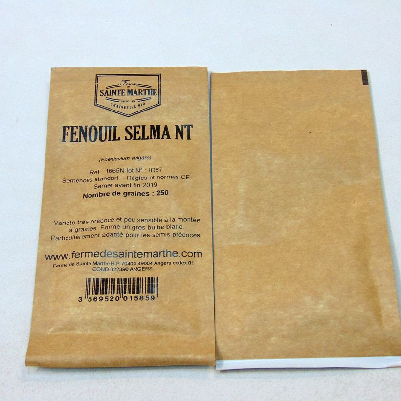 Example of Fenouil Selma NT - Ferme de Sainte Marthe le sachet de 250 graines environ (1g) as you get