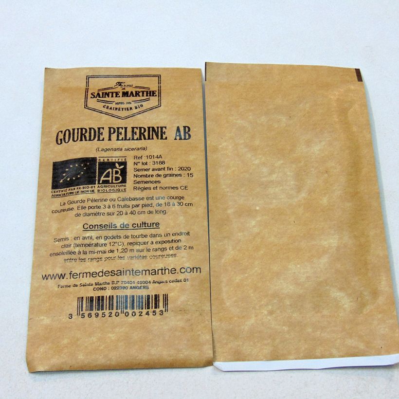 Example of Gourde Pélerine ou Calebasse Bio - Ferme de Sainte Marthe le sachet de 15 graines environ (2g) as you get