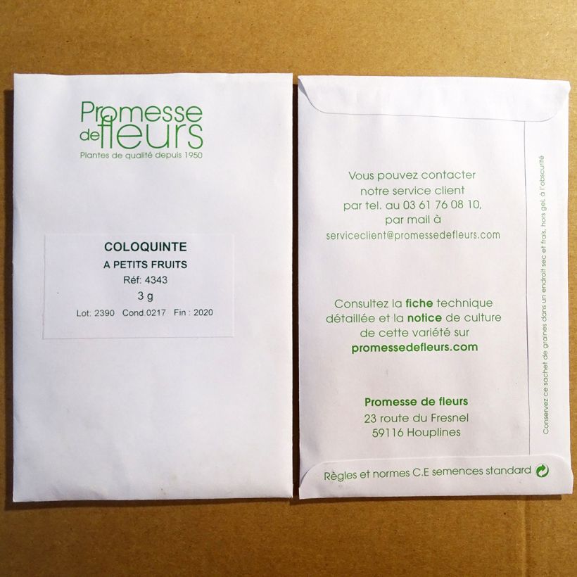 Exemple de spécimen de Graines de Coloquintes à petit fruits - Cucurbita pepo le sachet de +/- 50 graines environ (minimum 3g) tel que livré