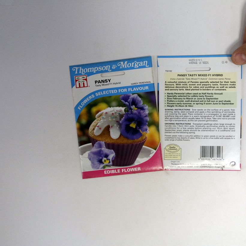 Exemple de spécimen de Graines de Pensée Tasty F1 - Viola x wittrockiana le sachet de 18 graines environ tel que livré
