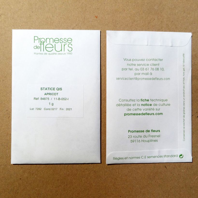 Example of Graines de Statice QIS Apricot - Limonium sinuatum le sachet de +/- 100 graines environ (minimum 0,4g) as you get