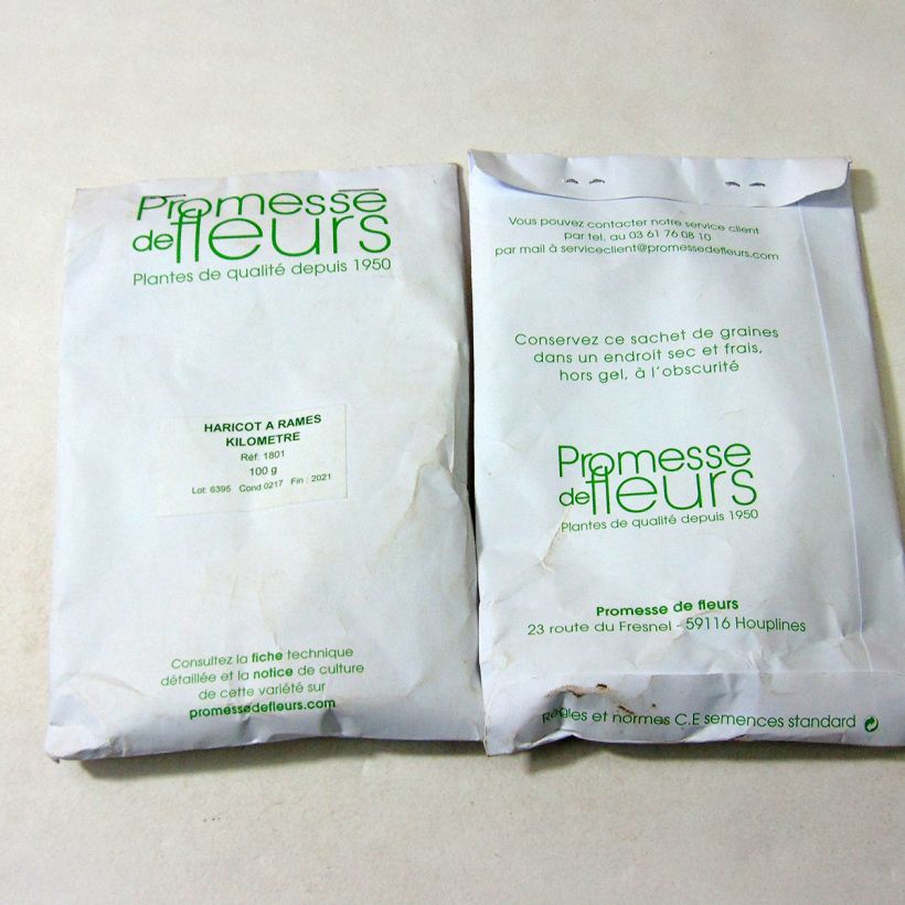 Example of Haricot à rames kilomètre - Vigna sesquipedalis le sachet de +/- 450 graines environ (minimum 100g) as you get