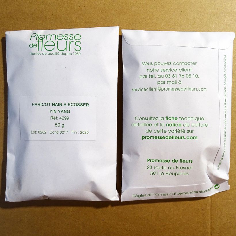 Exemple de spécimen de Haricot nain Yin-Yang Starazagorski à écosser le sachet de 90 graines environ (minimum 50g) tel que livré