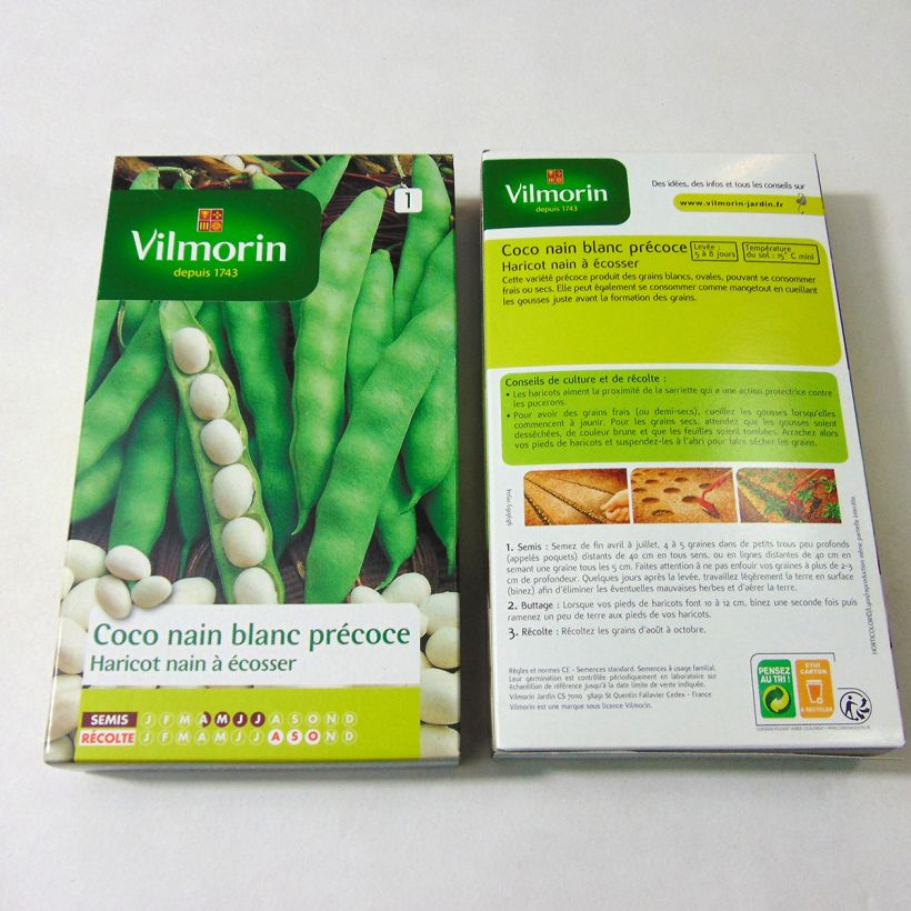 Example of Haricot nain à écosser Coco Blanc précoce - Vilmorin le sachet de 400 graines environ (200g) as you get