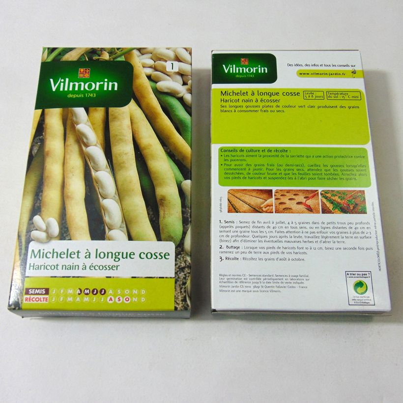 Example of Haricot nain à écosser Michelet à longue cosse - Vilmorin le sachet de 400 graines environ (200g) as you get