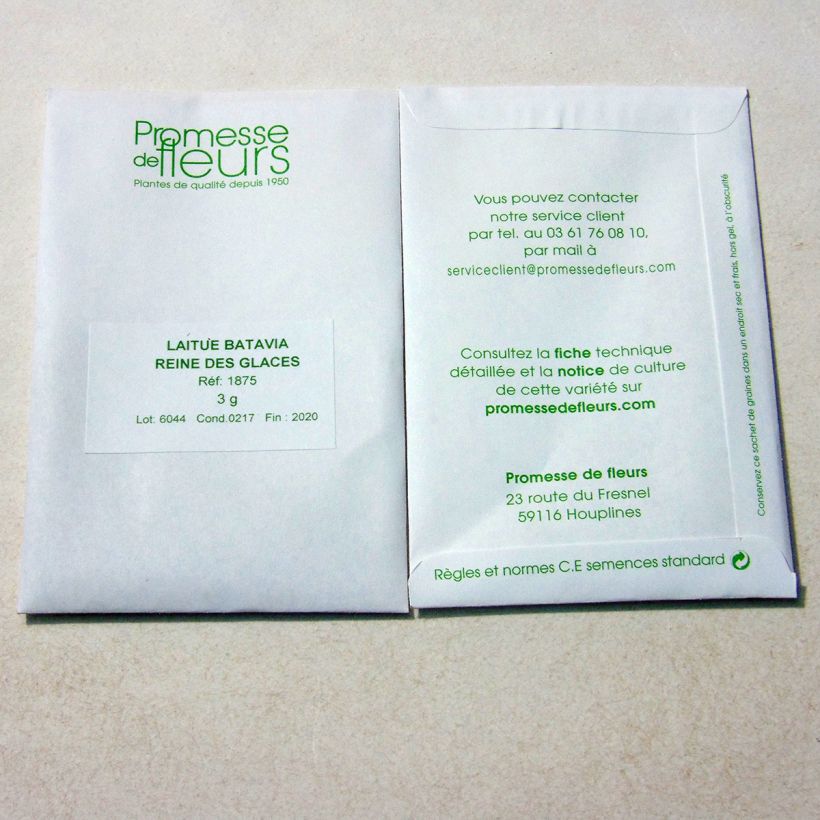 Example of Laitue Batavia Reine des Glaces le sachet de 2500 graines environ (minimum 3g) as you get