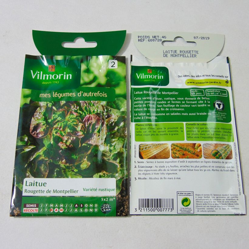Example of Laitue Grasse Rougette de Montpellier (graines noires) - Vilmorin le sachet de 3200 graines environ (4g) as you get