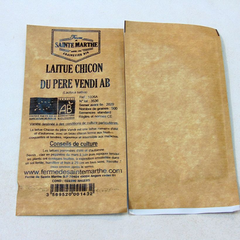Example of Laitue Romaine Chicon du Père Vendi Bio - Ferme de Sainte Marthe le sachet de 500 graines environ as you get