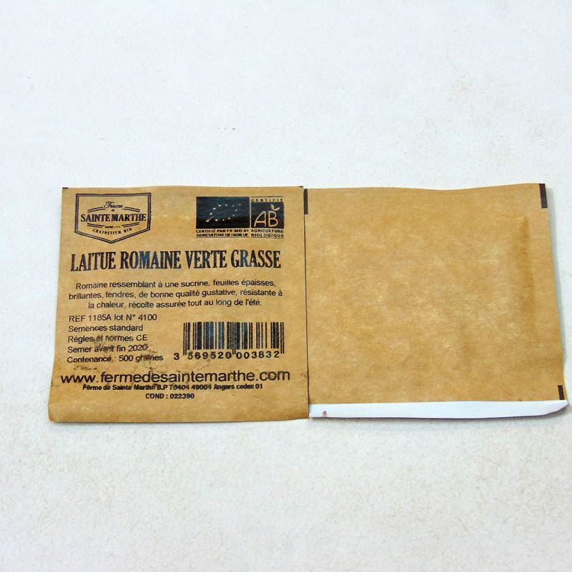 Example of Laitue Romaine Verte Grasse Bio - Ferme de Sainte Marthe le sachet de 500 graines environ as you get