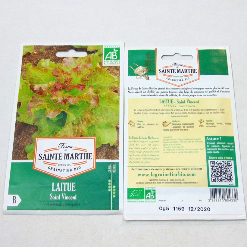 Example of Laitue à couper Saint Vincent Bio - Ferme de Sainte Marthe le sachet de 400 graines environ as you get