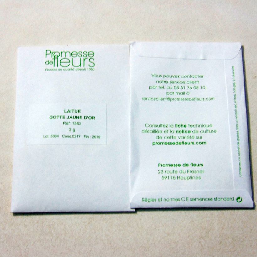 Example of Laitue pommée Gotte Jaune le sachet de 2500 graines environ (minimum 3g) as you get