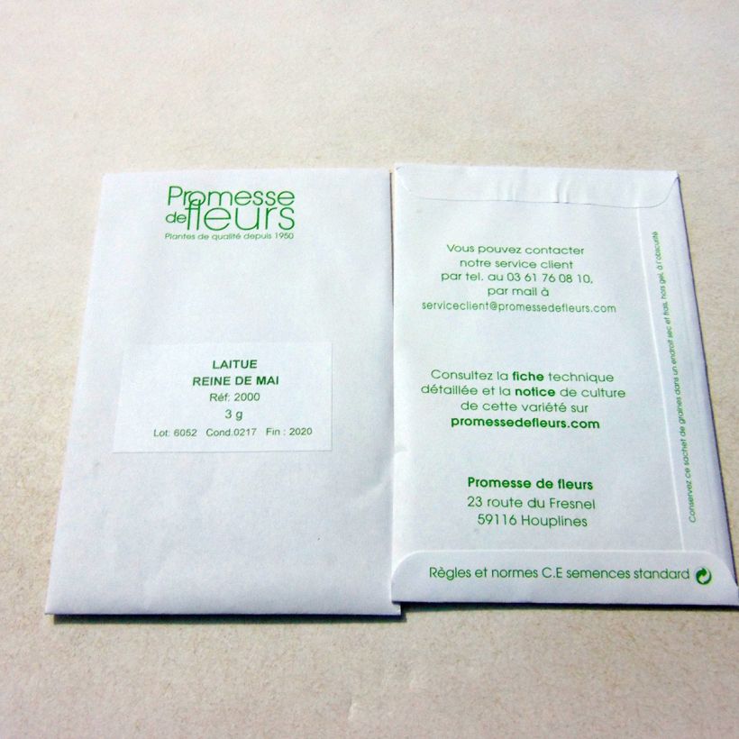 Example of Laitue pommée Reine de Mai - Lactuca sativa le sachet de +/- 2500 graines environ (minimum 3g) as you get