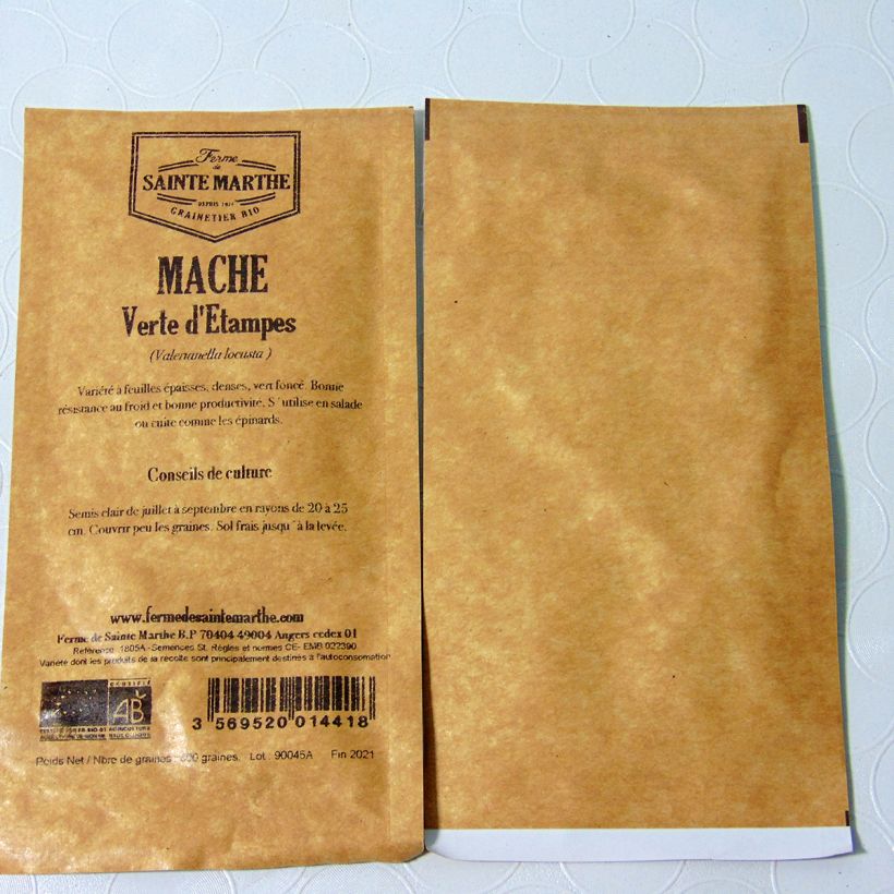 Example of Mâche Verte d'Etampes Bio - Ferme de Sainte Marthe le sachet de 500 graines environ as you get