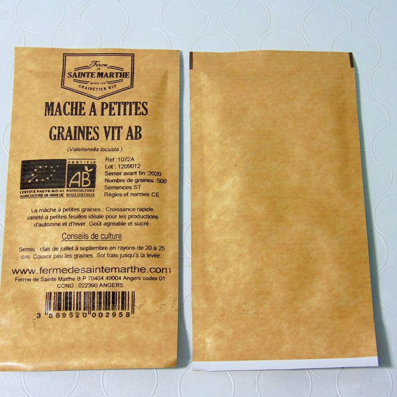 Example of Mâche à Petite Graine Vit Bio - Ferme de Sainte Marthe le sachet de +/- 500 graines environ (minimum 1g) as you get