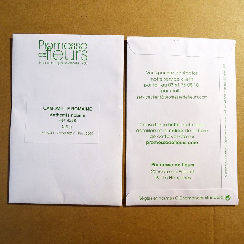 Example of Matricaire romaine (Anthemis nobilis) - Camomille anglaise le sachet de +/- 3500 graines environ (minimum 0,6g) as you get