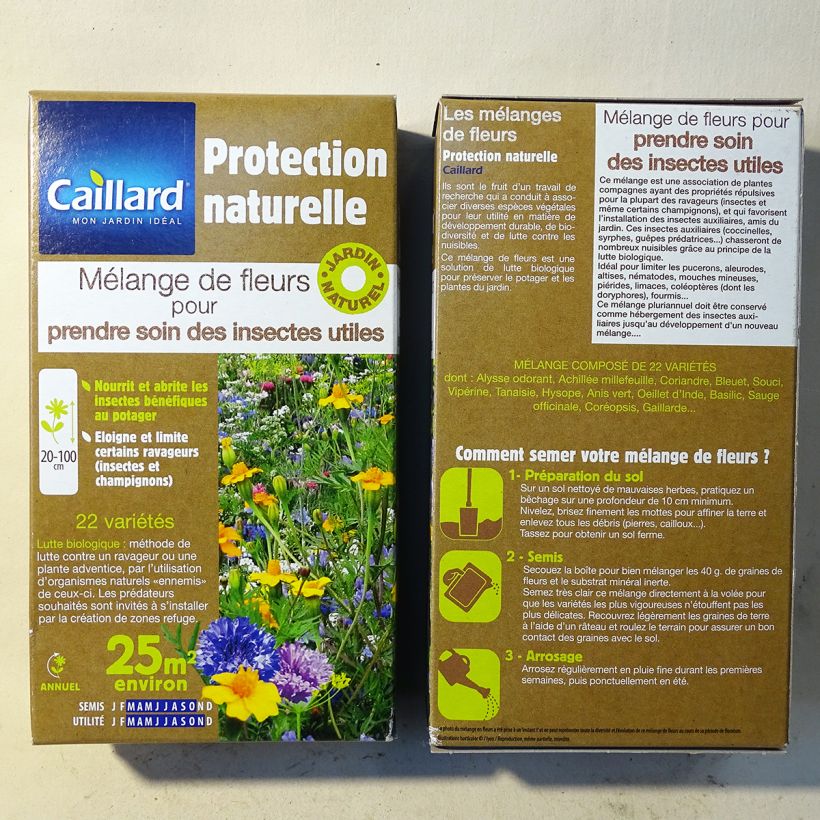 Exemple de spécimen de Mélange de fleurs pour prendre soin des auxiliaires Boîte pour 25m² tel que livré