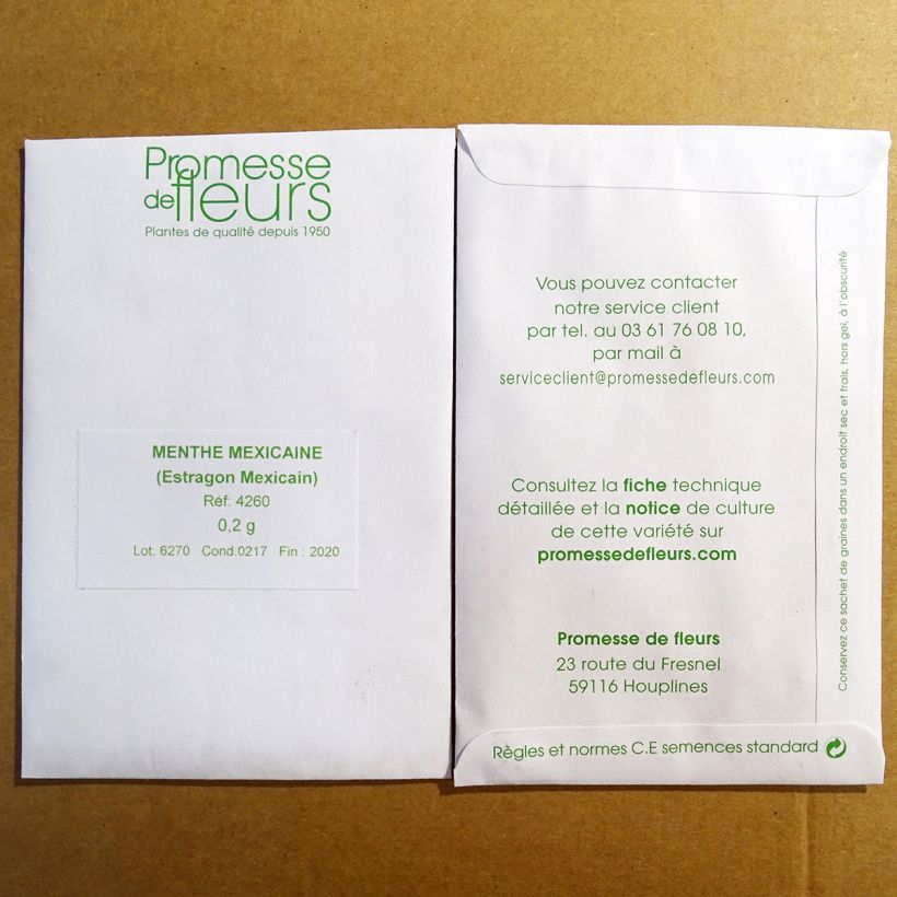 Exemple de spécimen de Menthe mexicaine ou Estragon espagnol - Tagete lucida le sachet de 150 graines environ (minimum 0,2g) tel que livré