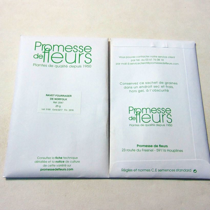 Exemple de spécimen de Navet Fourrager de Norfolk Collet Rouge - Brassica rapa le sachet de +/- 10000 graines environ (minimum 25g) tel que livré