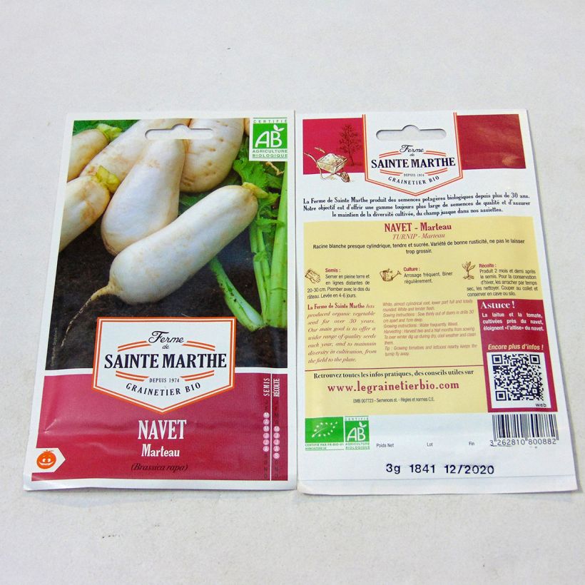 Example of Navet Marteau Bio - Ferme de Sainte Marthe le sachet de 1400 graines environ (3g) as you get