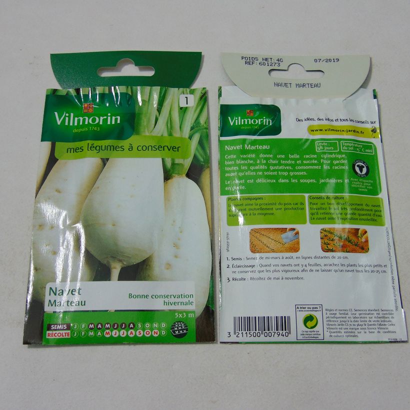 Example of Navet Marteau - Vilmorin le sachet de 1600 graines environ (4g) as you get