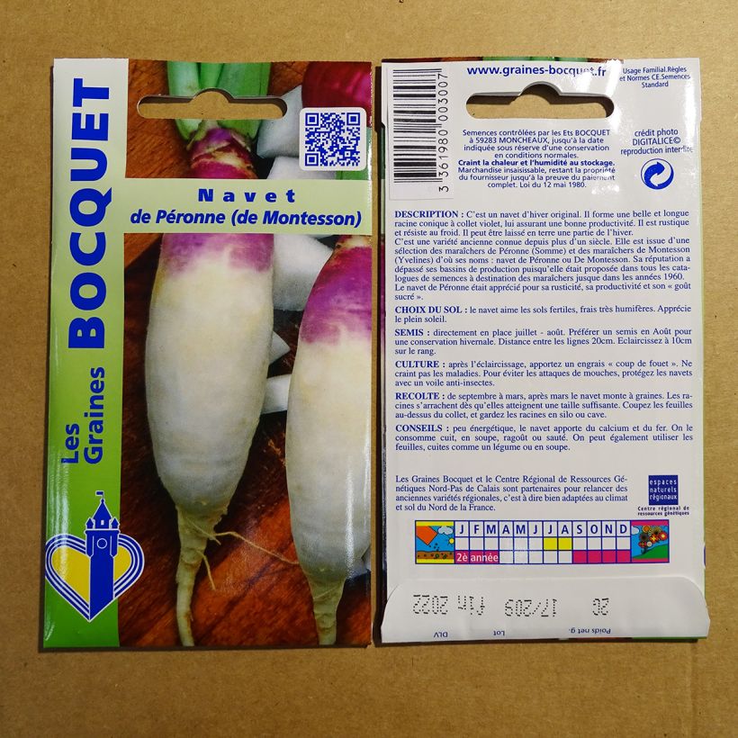 Example of Navet de Péronne (de Montesson) le sachet de 800 graines environ (2g) as you get