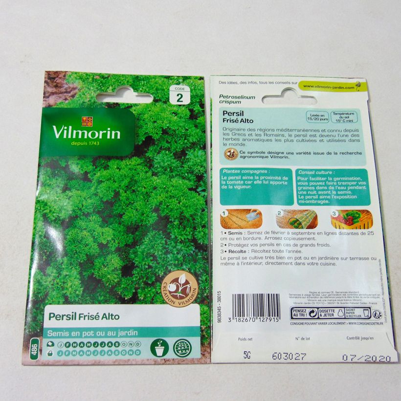 Example of Persil frisé Alto (Création Vilmorin) - Vilmorin le sachet de 3000 graines environ (5g) as you get
